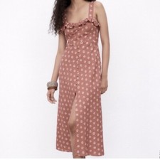 NWOT Zara Floral Linen Midi