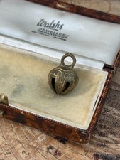 Vintage Chime Prayer Bell Pendant Gold Tone Charm Tibetan Hindu Miniature