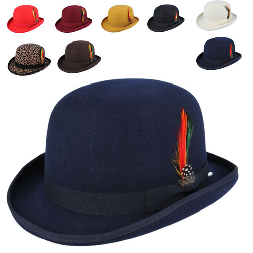 Handmade wool bowler hat - wool,