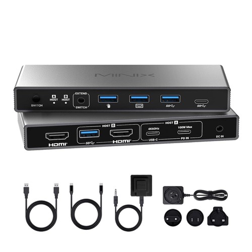Minix usb hdmi kvm - 8k, usb-c+hdmi