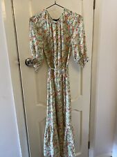 M&S HOLLY WILLOUGHBY Floral Waisted Midaxi Belted Drsss Size 10