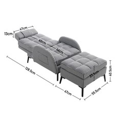 Orthopeadic Armchair Recliner Chairs Occasional Sleeper Sofa Bed with Footstool