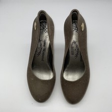 Vivienne Westwood Anglomania Heels Melissa Taupe Grey/Brown Flock Skyscraper