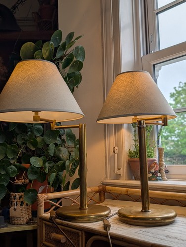 Vintage brass swing lamp - brass,