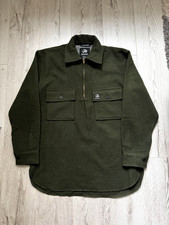 Swanndri Men's Ranger Quarter Zip Bush Wool Shirt Olive Size L (Large)