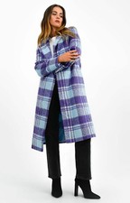 Helene Berman Womens Purple Check Coat RRP £150