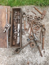 joblot or old large mixed tap & die parts in need of attention, as found