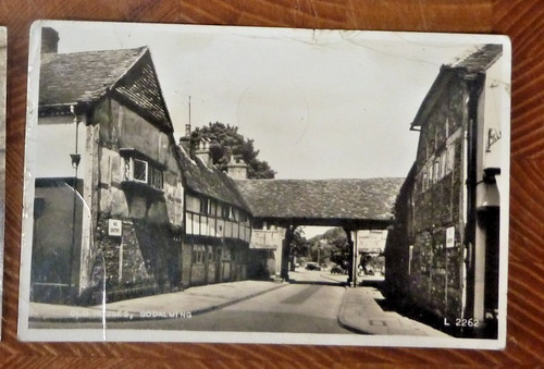 Postcard old houses - postcard,