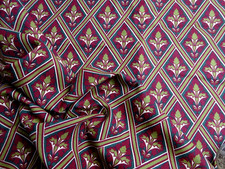 Vintage 1980s Laura Ashley Cotton Interiors Fabric Red 'Albert' 40"L x 60"W