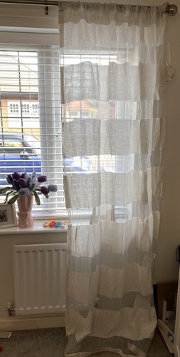 Voile linen look horizontal - voile,