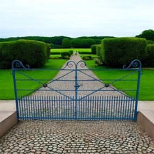 Blue Georgian Driveway Gates
