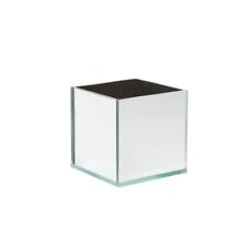 14cm Mirrored Glass Cube Vase