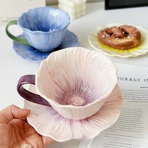 350ml ceramic flower coffee - ceramic,
