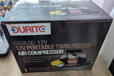 DURITE 0-674-00      PORTABLE TWIN PISTON AIR COMPRESSOR - 12V  (NEW)