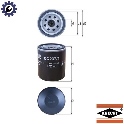 Oil filter 237 for - oil, 237/1