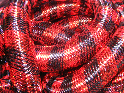Black red metallic stripe - red,
