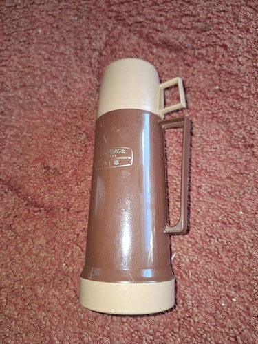 Vintage thermos flask brown - brown, x