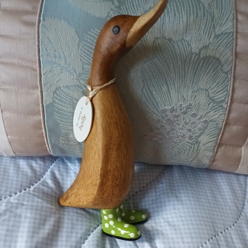 Holly the wooden duck green - in,