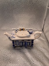 Vintage Ornate Kitchen Sink Tea Pot Creamer Blue Colors