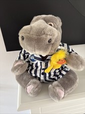 Silent night Large Soft Plush Hippo Toy With Pyjamas On Advert Toy Cute