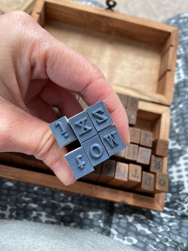 Wooden stamps alphabet - wooden,