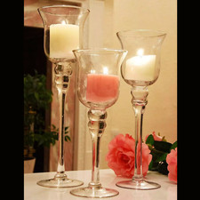 Set of 3 Tall Glass Large