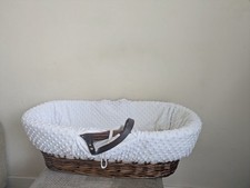 Vintage-Style Wicker Moses Basket Padded (Size New Born - 18months)