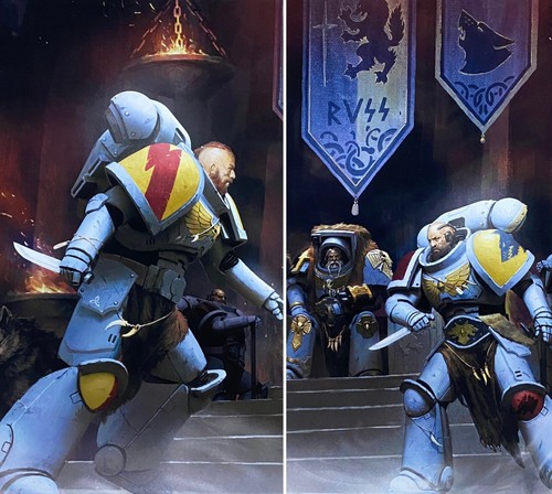 Space wolves framed art - space, double