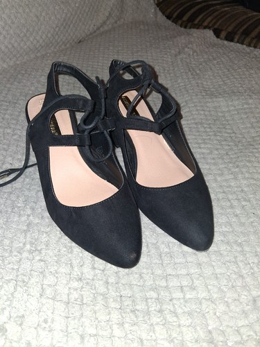 Black lace slingback shoes - slingback,
