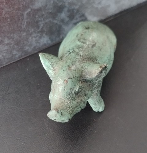 Bronze cold cast pig - cast,