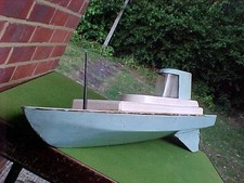 VINTAGE 30" WOODEN TEST TANK MOTOR LAUNCH CRUISER POND YACHT BOAT