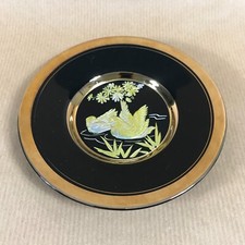 Limited Edition Japanese Chokin Art Plate Bird and Flower
