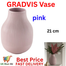 IKEA GRADVIS Vase Elegant Decorative Flower Vase for Home Décor , Pink , 21 cm