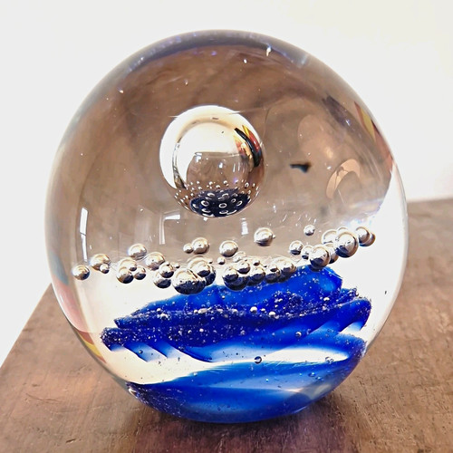 Large clear blue - clear, glass