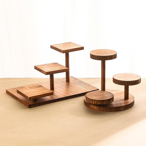 Wood cake stand tiered - cake,
