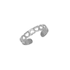 9ct White Gold Hearts Toe Ring