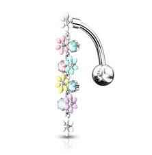 Silver long bright opal - bright, flower