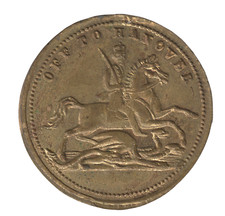 Victoria “Off To Hanover” Token – No Date – Scarce British Political Medal