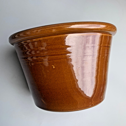 Vintage brown glazed pancheon - vintage,