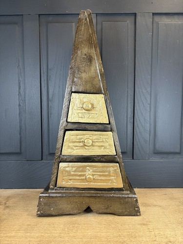 Vintage pyramid shaped wooden - vintage,