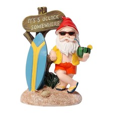 Aopek Garden Gnomes Outdoor Funny-It is 5 O'clock Somewhere Vacation Gnome