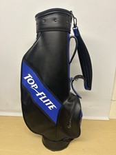Vintage Top Flite Leather Golf Bag / Black & Blue