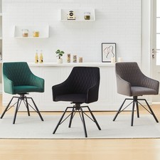 2 Swivel Velvet Dining Chairs