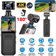 4K HD Pocket Action Camera 180° Rotation WiFi Vlog Camera Handheld Sports Cam DV