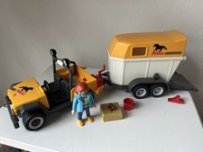 Vintage Playmobil Set 3249 Horse Trailer Jeep Power INCOMPLETE