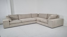 Ligne Roset Exclusif corner sofa in cream and slate grey interwoven fabric