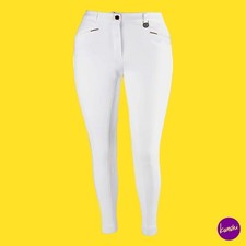 AVON EQUINE Men's Soft Stretch Jodhpurs, Contoured Riding Pants, White, UKM, 38"
