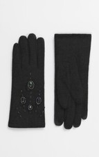 Pia Rossini Black Wool Gloves