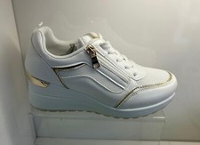 Womens Ladies Lace Up Platform Wedge Heel Trainers Pumps Sneakers Shoes Size