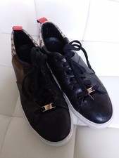 Moda in Pelle Black Leather Trainers Size 39